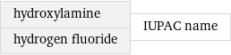 hydroxylamine hydrogen fluoride | IUPAC name