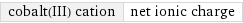 cobalt(III) cation | net ionic charge