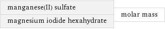 manganese(II) sulfate magnesium iodide hexahydrate | molar mass