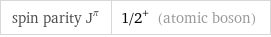 spin parity J^π | 1/2^+ (atomic boson)