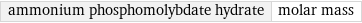 ammonium phosphomolybdate hydrate | molar mass