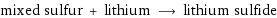 mixed sulfur + lithium ⟶ lithium sulfide