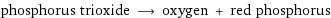 phosphorus trioxide ⟶ oxygen + red phosphorus