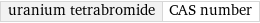 uranium tetrabromide | CAS number