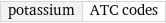 potassium | ATC codes