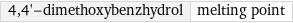 4, 4'-dimethoxybenzhydrol | melting point