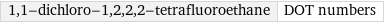 1, 1-dichloro-1, 2, 2, 2-tetrafluoroethane | DOT numbers