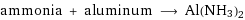 ammonia + aluminum ⟶ Al(NH3)2