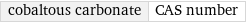 cobaltous carbonate | CAS number