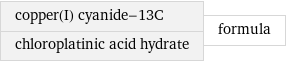 copper(I) cyanide-13C chloroplatinic acid hydrate | formula