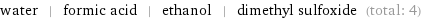 water | formic acid | ethanol | dimethyl sulfoxide (total: 4)