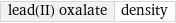 lead(II) oxalate | density