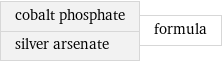 cobalt phosphate silver arsenate | formula