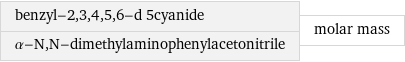 benzyl-2, 3, 4, 5, 6-d 5cyanide α-N, N-dimethylaminophenylacetonitrile | molar mass