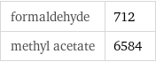 formaldehyde | 712 methyl acetate | 6584