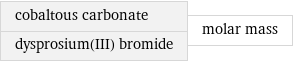 cobaltous carbonate dysprosium(III) bromide | molar mass