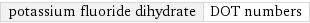 potassium fluoride dihydrate | DOT numbers