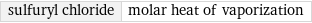 sulfuryl chloride | molar heat of vaporization