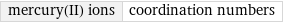 mercury(II) ions | coordination numbers