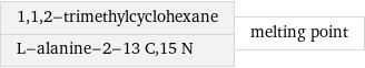 1, 1, 2-trimethylcyclohexane L-alanine-2-13 C, 15 N | melting point