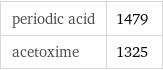 periodic acid | 1479 acetoxime | 1325