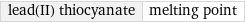 lead(II) thiocyanate | melting point