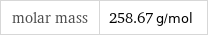 molar mass | 258.67 g/mol