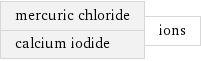 mercuric chloride calcium iodide | ions