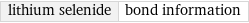 lithium selenide | bond information