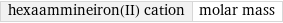 hexaammineiron(II) cation | molar mass