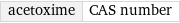 acetoxime | CAS number