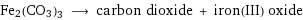 Fe2(CO3)3 ⟶ carbon dioxide + iron(III) oxide