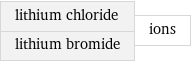 lithium chloride lithium bromide | ions