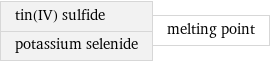 tin(IV) sulfide potassium selenide | melting point