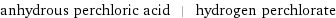 anhydrous perchloric acid | hydrogen perchlorate