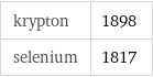 krypton | 1898 selenium | 1817