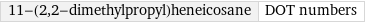 11-(2, 2-dimethylpropyl)heneicosane | DOT numbers