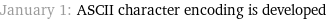 January 1: ASCII character encoding is developed