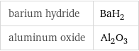 barium hydride | BaH_2 aluminum oxide | Al_2O_3