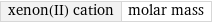 xenon(II) cation | molar mass