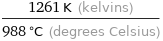 (1261 K (kelvins))/(988 °C (degrees Celsius))