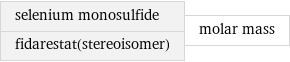 selenium monosulfide fidarestat(stereoisomer) | molar mass