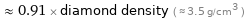  ≈ 0.91 × diamond density ( ≈ 3.5 g/cm^3 )