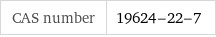 CAS number | 19624-22-7