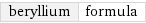 beryllium | formula