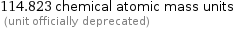 114.823 chemical atomic mass units  (unit officially deprecated)