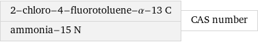 2-chloro-4-fluorotoluene-α-13 C ammonia-15 N | CAS number