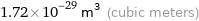 1.72×10^-29 m^3 (cubic meters)