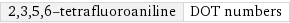 2, 3, 5, 6-tetrafluoroaniline | DOT numbers