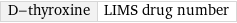 D-thyroxine | LIMS drug number